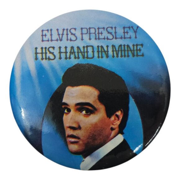 Elvis Presley His Hand In Mine Pinback Vintage Button Badge Memorabilia Souvenir - Picture 1 of 7